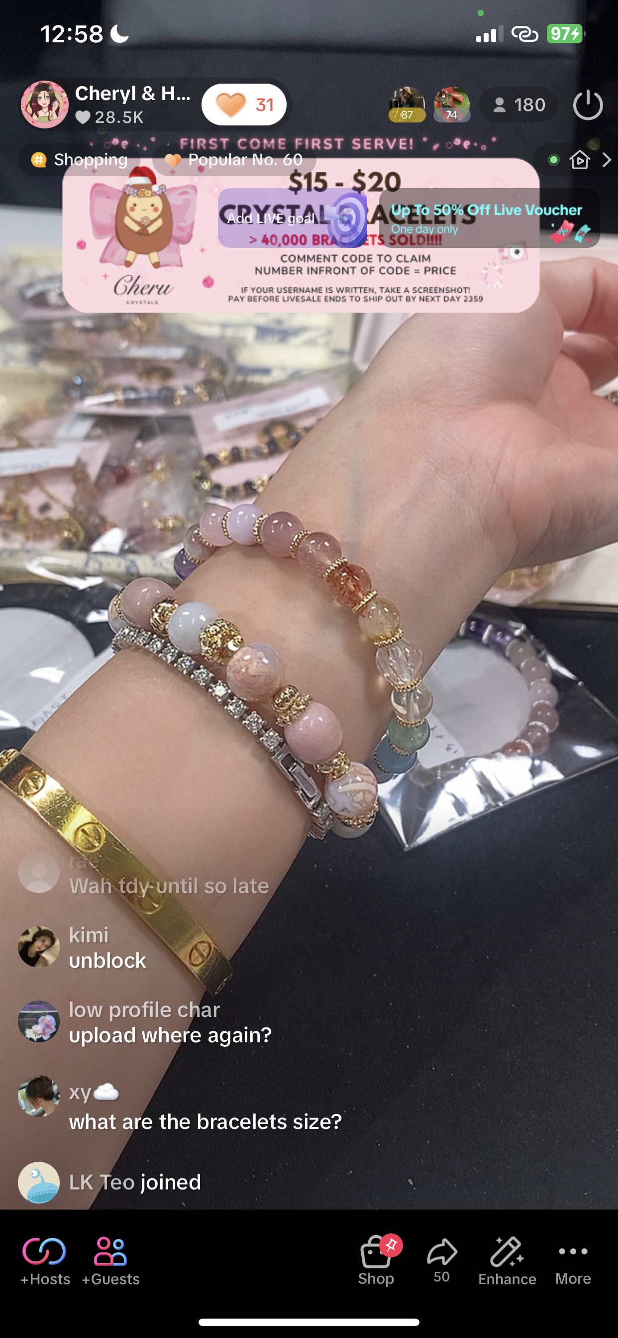 *PO* Duobao Crystal Bracelet (Elastic)