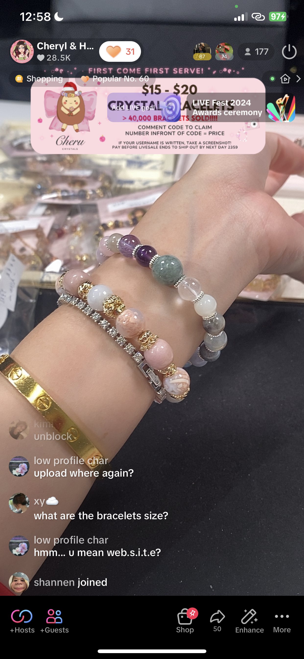 *PO* Duobao Crystal Bracelet (Elastic)