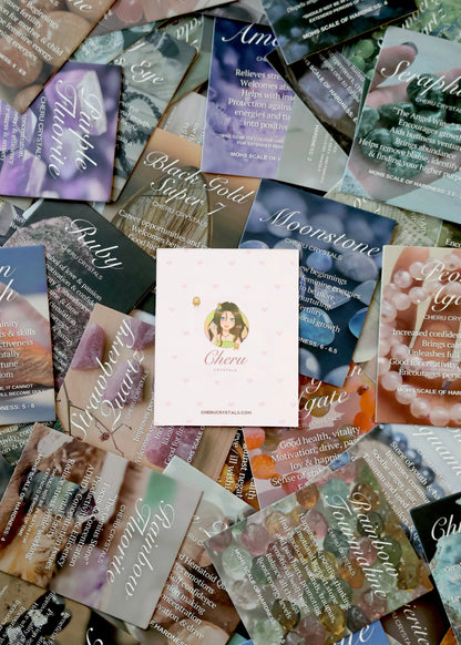*Instocks* Cheru Crystals - 92 Pack Crystal Cards: Identification & Properties