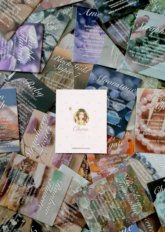 *Instocks* Cheru Crystals - 92 Pack Crystal Cards: Identification & Properties