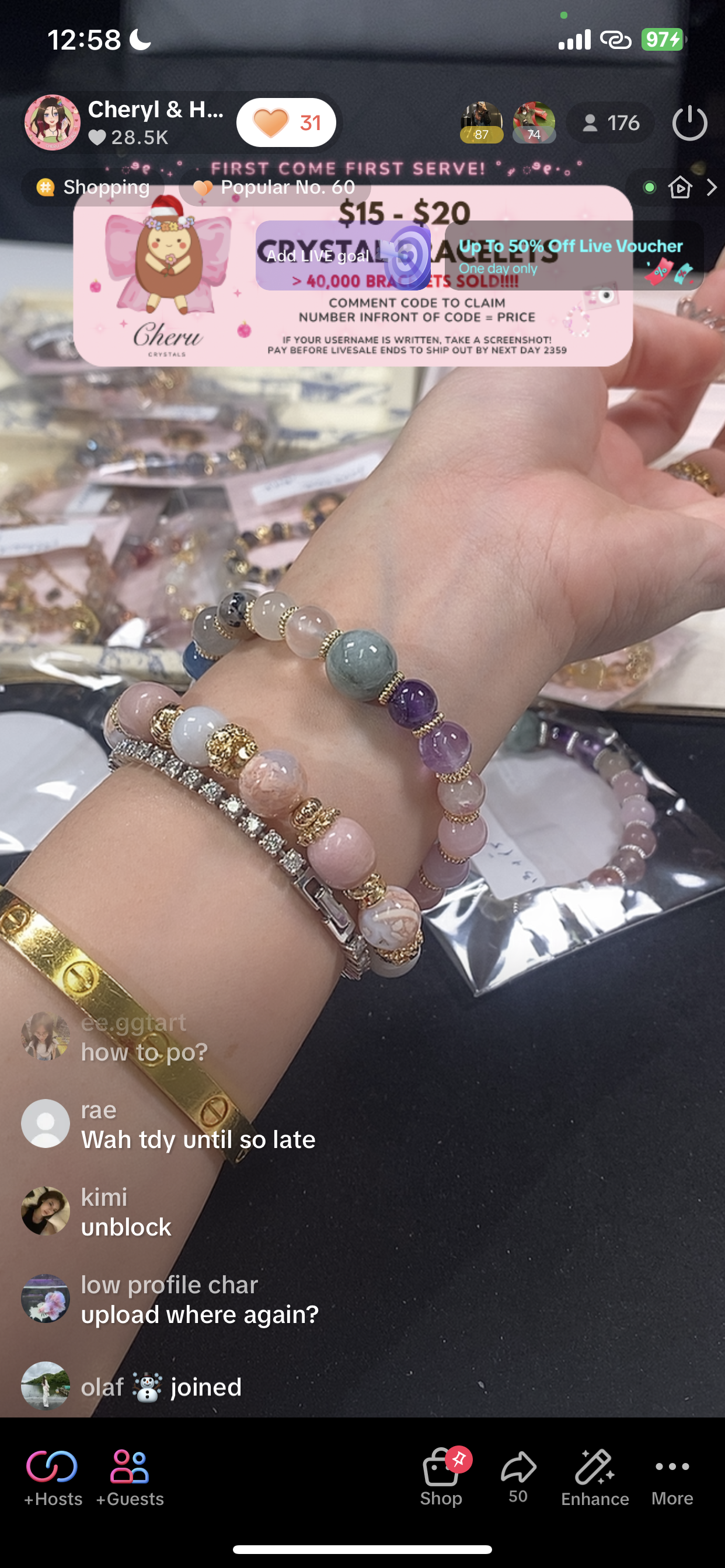 *PO* Duobao Crystal Bracelet (Elastic)