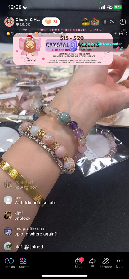 *PO* Duobao Crystal Bracelet (Elastic)