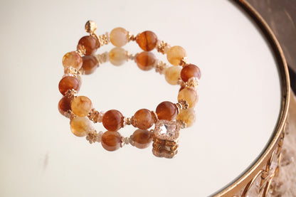 *Instocks* Cordelia Twin with Sparkly Clover Charm Crystal Bracelet (Elastic)
