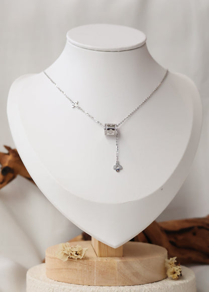 *Instocks* Flora Barrel & Dangly Flower S925 Necklace